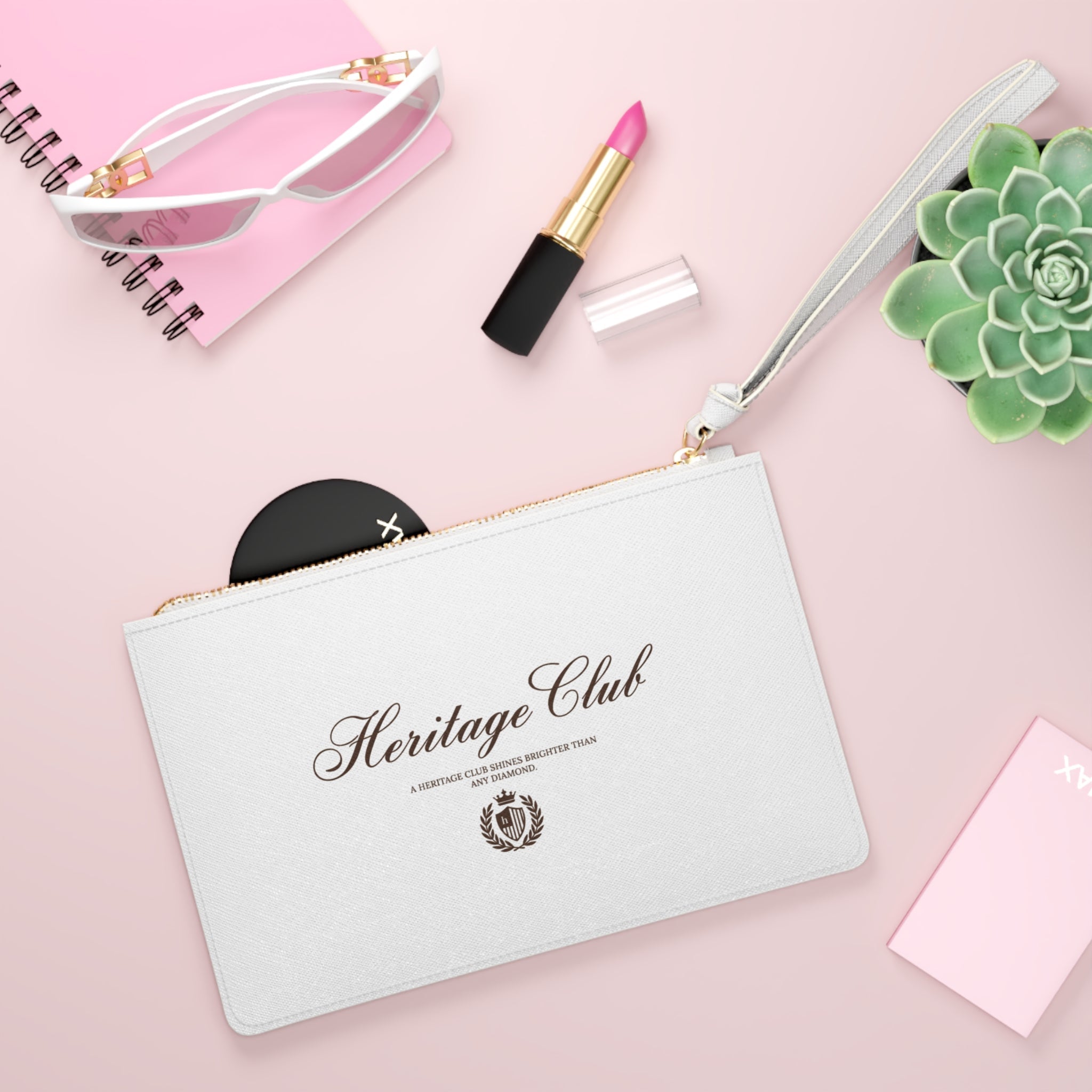 Heritage Club Embroidered Clutch Bag — Elegant Wristlet Purse for Events & Gifts - Heritage Club